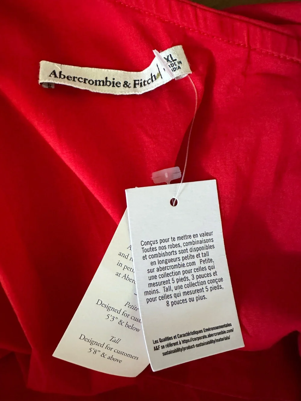 Abercrombie & fitch red one shoulder maxi dress ladies size XL NWT